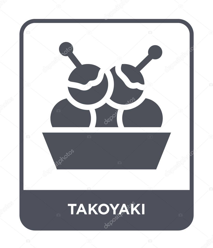 Takoyaki icon in trendy design style. takoyaki icon isolated on white background. takoyaki vector icon simple and modern flat symbol.