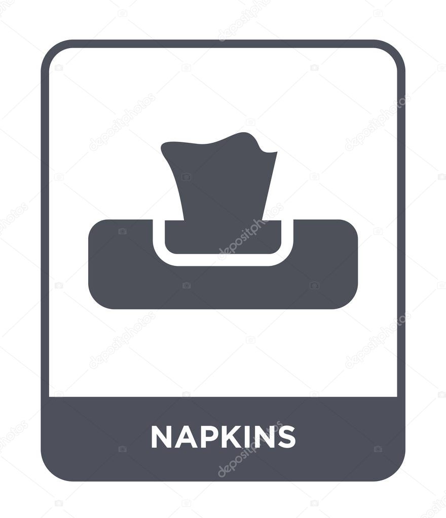 napkins icon in trendy design style. napkins icon isolated on white background. napkins vector icon simple and modern flat symbol.