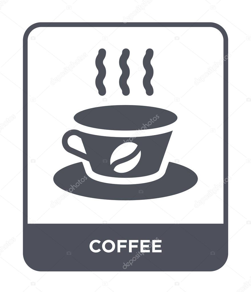 coffee icon in trendy design style. coffee icon isolated on white background. coffee vector icon simple and modern flat symbol.