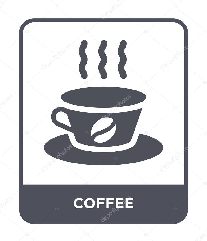 Coffee icon in trendy design style. coffee icon isolated on white background. coffee vector icon simple and modern flat symbol.
