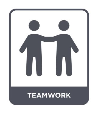 modaya uygun bir tasarım tarzı takım çalışması simgesi. ekip çalışması simgesi beyaz arka plan üzerinde izole. ekip çalışması vektör simgesi basit ve modern düz sembolü.