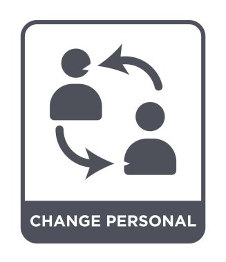 modaya uygun bir tasarım tarzı kişisel simgesini değiştirmek. Beyaz arka plan üzerinde izole kişisel simge değiştir. Kişisel vektör simgesi basit ve modern düz simgesini değiştirin.