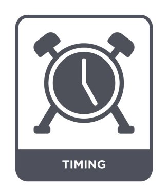 zamanlama simgesini modaya uygun bir tasarım tarzı. Beyaz arka plan üzerinde izole zamanlama simgesini tıklatın. zamanlama vektör simgesi basit ve modern düz sembolü.