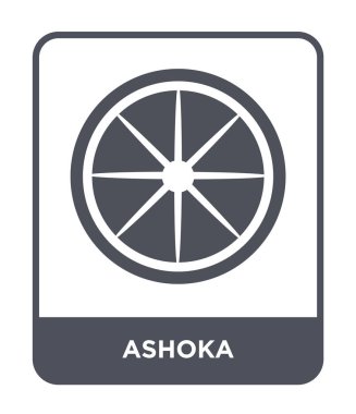 modaya uygun bir tasarım tarzı Ashoka simgesi. Beyaz arka plan üzerinde izole ashoka simgesi. Ashoka vektör simgesi basit ve modern düz sembolü.