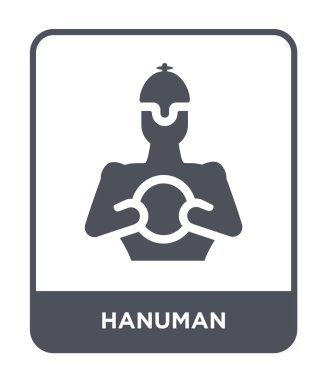 modaya uygun bir tasarım tarzı Hanuman simgesi. Beyaz arka plan üzerinde izole hanuman simgesi. Hanuman vektör simgesi basit ve modern düz sembolü.