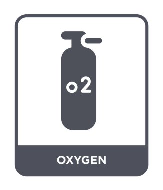 modaya uygun bir tasarım tarzı oksijen simgesi. Beyaz arka plan üzerinde izole oksijen simgesi. Oksijen vektör simgesi basit ve modern düz sembolü.