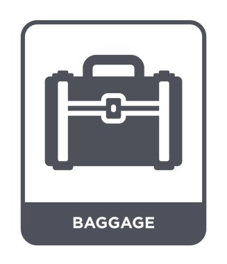 modaya uygun bir tasarım tarzı Bagaj simgesi. Beyaz arka plan üzerinde izole Bagaj simgesi. Bagaj vektör simgesi basit ve modern düz sembolü.