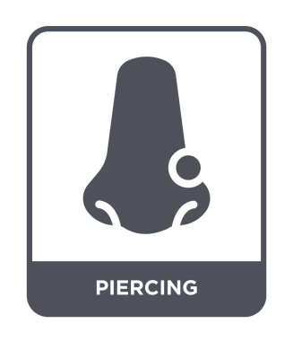 modaya uygun bir tasarım tarzı delici simgesi. Beyaz arka plan üzerinde izole simgesi piercing. vektör simgesi basit ve modern düz sembolü piercing.