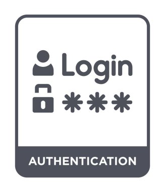 kimlik doğrulama simgesi modaya uygun bir tasarım tarzı. kimlik doğrulama simgesi beyaz arka plan üzerinde izole. kimlik doğrulama vektör simgesi basit ve modern düz sembolü.