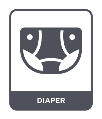 Bebek bezi simgesi modaya uygun bir tasarım tarzı. Bebek bezi simgesi beyaz arka plan üzerinde izole. Bebek bezi vektör simgesi basit ve modern düz sembolü.