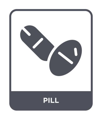 modaya uygun bir tasarım tarzı hap simgesi. Beyaz arka plan üzerinde izole hap simgesi. hap vektör simgesi basit ve modern düz simgesi web sitesi, mobil, logo, app, UI. hap simge vektör çizim, Eps10.