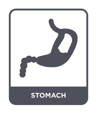 modaya uygun bir tasarım tarzı mide simgesi. Beyaz arka plan üzerinde izole mide simgesi. mide vektör simgesi basit ve modern düz sembolü.