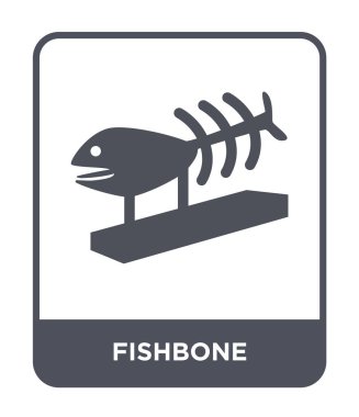 modaya uygun bir tasarım tarzı Fishbone simgesi. Beyaz arka plan üzerinde izole fishbone simgesi. Fishbone vektör simgesi basit ve modern düz sembolü.