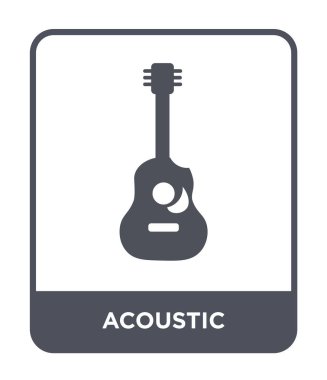 modaya uygun bir tasarım tarzı akustik simgesi. Akustik simgesi beyaz arka plan üzerinde izole. Akustik vektör simgesi basit ve modern düz sembolü.