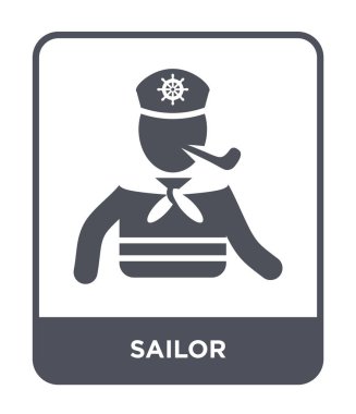 denizci ikonu modaya uygun bir tasarım tarzı. Beyaz arka plan üzerinde izole denizci simgesi. denizci vektör simgesi basit ve modern düz sembolü.