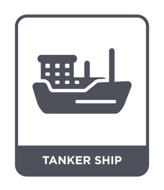 tanker gemisi simgesi modaya uygun bir tasarım tarzı. tanker gemisi simgesi beyaz arka plan üzerinde izole. tanker gemi vektör simgesi basit ve modern düz sembolü.