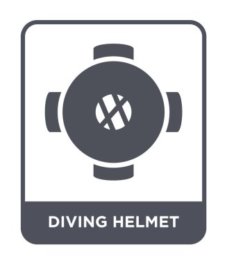 modaya uygun bir tasarım tarzı dalış kask simgesi. Dalış kask simgesi beyaz arka plan üzerinde izole. Dalış kask vektör simgesi basit ve modern düz sembolü.