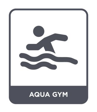 Aqua Spor salonu simgesi modaya uygun bir tasarım tarzı. aqua spor salonu simgesi beyaz arka plan üzerinde izole. Aqua spor vektör simgesi basit ve modern düz sembolü.