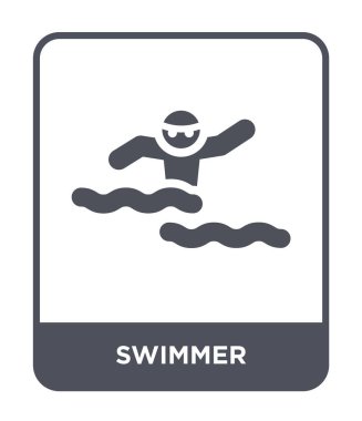 modaya uygun bir tasarım tarzı yüzücü simgesi. Beyaz arka plan üzerinde izole yüzücü simgesi. yüzücü vektör simgesi basit ve modern düz sembolü.