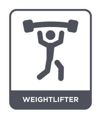 modaya uygun bir tasarım tarzı halterci simgesi. Beyaz arka plan üzerinde izole halterci simgesi. halterci vektör simgesi basit ve modern düz sembolü.