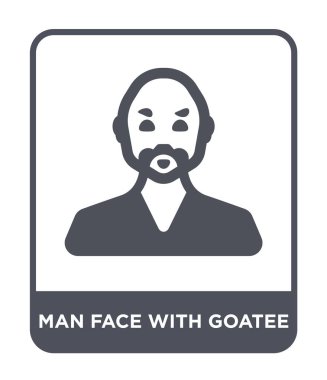 keçi sakalı simgesi modaya uygun bir tasarım tarzı ile adam yüz. Beyaz arka plan üzerinde izole keçi sakalı simgesi olan adam yüz. keçi sakalı vektör simgesi basit ve modern düz simgesi olan adam yüz.