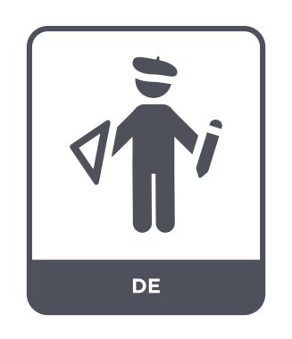 modaya uygun bir tasarım tarzı de simgesi. Beyaz arka plan üzerinde izole de simgesi. de vektör simgesi basit ve modern düz simgesi web sitesi, mobil, logo, app, UI. de simge vektör çizim, Eps10.