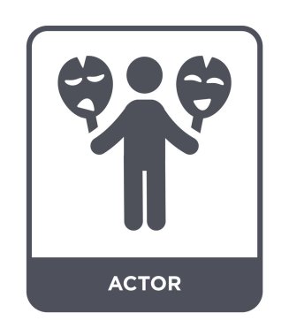 modaya uygun bir tasarım tarzı aktör simgesi. Beyaz arka plan üzerinde izole aktör simgesi. aktör vektör simgesi basit ve modern düz simgesi web sitesi, mobil, logo, app, UI. aktör simge vektör çizim, Eps10.