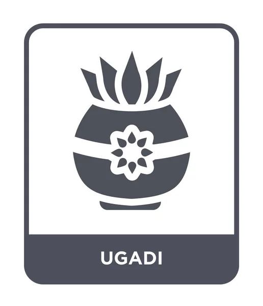 Ugadi Εικονίδιο Στην Μοντέρνα Στυλ Σχεδιασμού Ugadi Εικονίδιο Που Απομονώνονται — Διανυσματικό Αρχείο