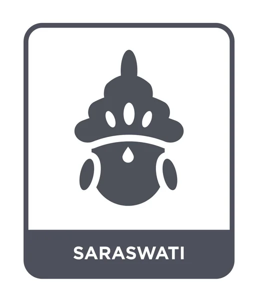 Icône Saraswati Dans Style Design Tendance Icône Saraswati Isolé Sur — Image vectorielle