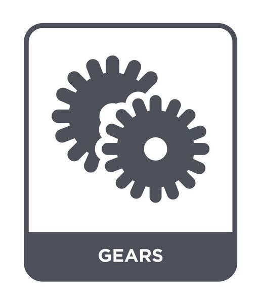 gears icon in trendy design style. gears icon isolated on white background. gears vector icon simple and modern flat symbol for web site, mobile, logo, app, UI. gears icon vector illustration, EPS10.
