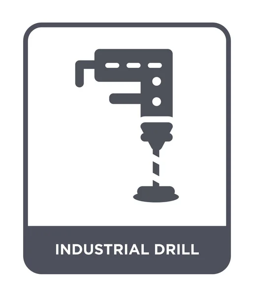 时尚设计风格的工业钻头图标 在白色背景上隔离的工业钻头图标 工业钻矢量图标简单和现代平面符号 — 图库矢量图片