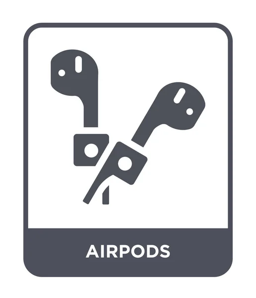 Airpods Ikon Trendig Designstil Airpods Ikonen Isolerad Vit Bakgrund Airpods — Stock vektor