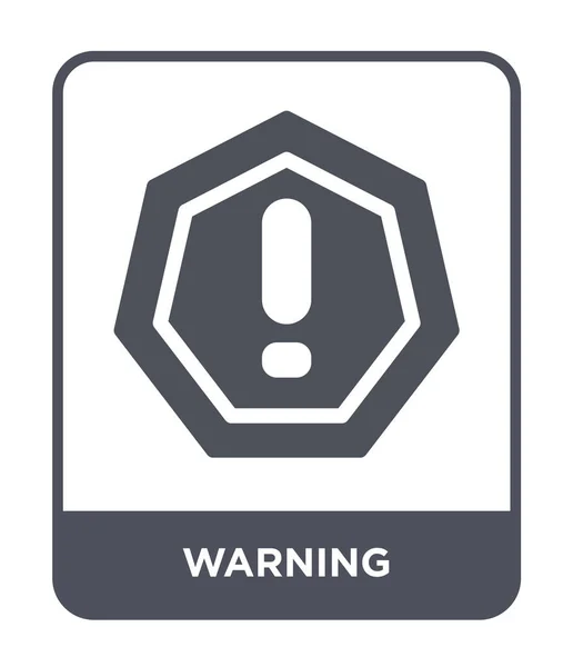 Icono Advertencia Estilo Diseño Moda Icono Advertencia Aislado Sobre Fondo — Vector de stock