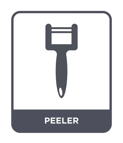 Icono Del Pelador Estilo Diseño Moda Peeler Icono Aislado Sobre — Vector de stock