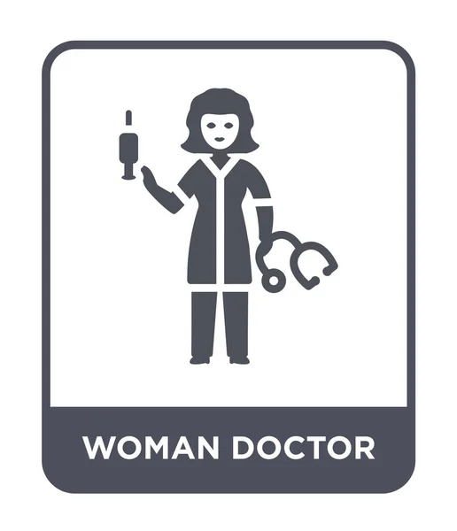 Mujer Icono Médico Estilo Diseño Moda Mujer Médico Icono Aislado — Vector de stock