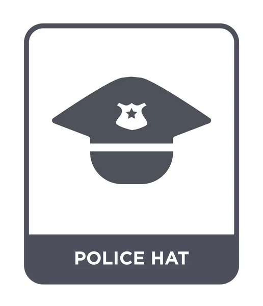 Polis Şapka Simgesi Modaya Uygun Bir Tasarım Tarzı Polis Şapka — Stok Vektör