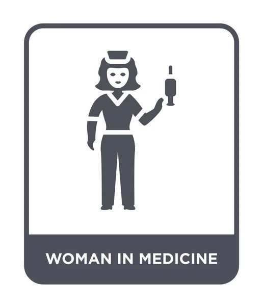 Mujer Icono Medicina Estilo Diseño Moda Mujer Medicina Icono Aislado — Vector de stock