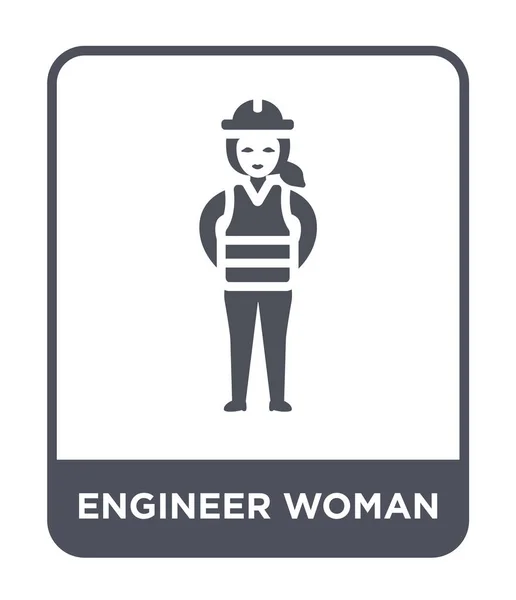 Ingeniero Mujer Icono Estilo Diseño Moda Ingeniero Icono Mujer Aislado — Vector de stock
