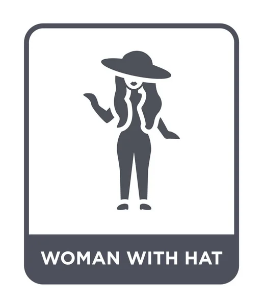 Γυναίκα Καπέλο Εικονίδιο Στην Μοντέρνα Στυλ Σχεδιασμού Γυναίκα Καπέλο Εικονίδιο — Διανυσματικό Αρχείο