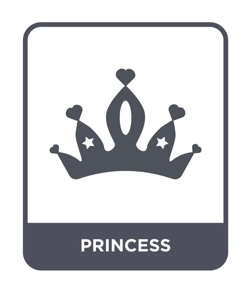 Prenses Simgesi Modaya Uygun Bir Tasarım Tarzı Prenses Simgesi Beyaz — Stok Vektör