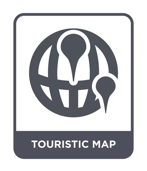 Touristisches Kartensymbol Trendigen Design Stil Touristisches Kartensymbol Isoliert Auf Weißem — Stockvektor