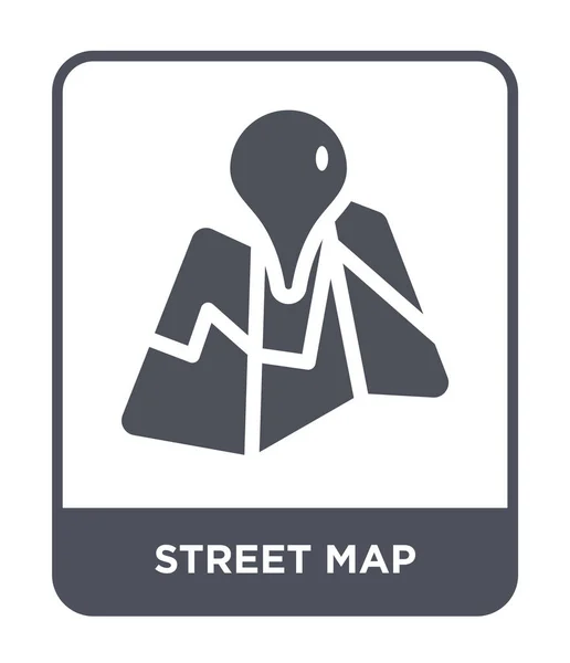 Icono Mapa Callejero Estilo Diseño Moda Icono Mapa Calle Aislado — Vector de stock