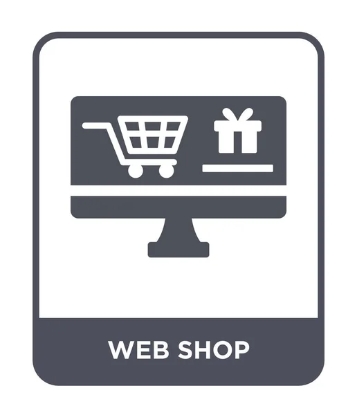 Web Winkel Pictogram Trendy Stijl Web Winkel Pictogram Geïsoleerd Een — Stockvector