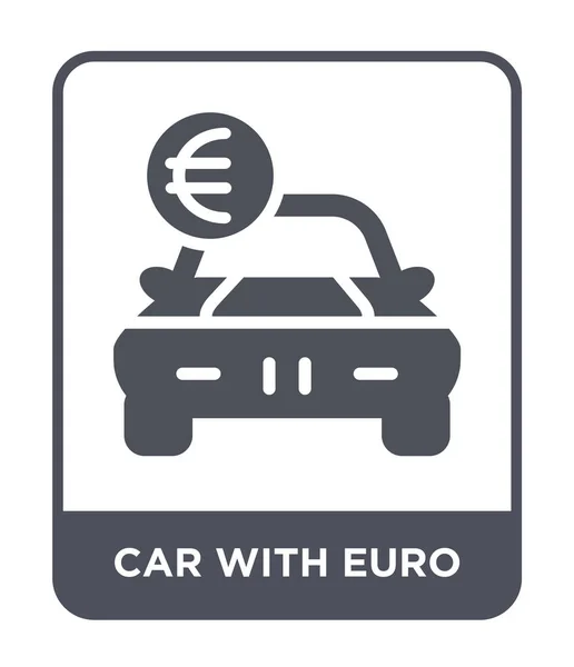 Autó Trendi Design Stílusban Euro Ikonnal Autó Elszigetelt Fehér Background — Stock Vector
