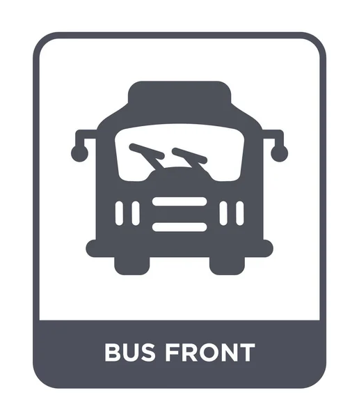 トレンディなデザイン スタイルのフロントのアイコン フロント アイコンが白い背景に分離されました バス前方ベクトル アイコンのシンプルでモダンなフラット記号 — ストックベクタ