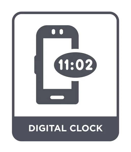 Digital Klockikon Trendig Designstil Digital Klockikon Isolerad Vit Bakgrund Digital — Stock vektor