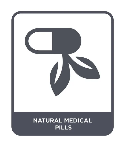 Természetes Orvosi Tabletták Ikon Trendi Design Stílusban Természetes Orvosi Tabletták — Stock Vector