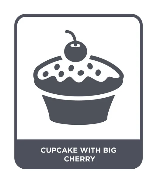 Cupcake Com Grande Ícone Cereja Estilo Design Moderno Cupcake Com —  Vetores de Stock