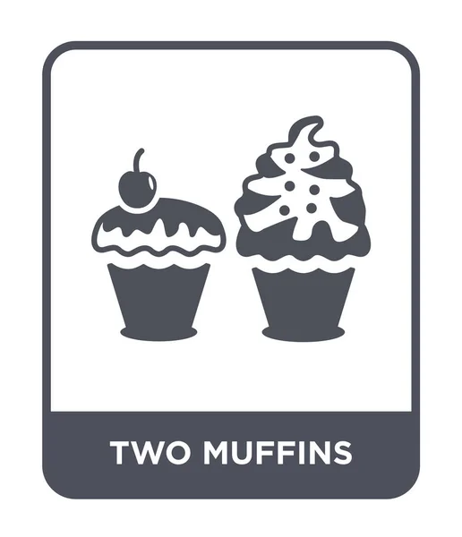 Dva Muffiny Ikona Módní Design Stylu Dva Muffiny Ikona Izolovaných — Stockový vektor