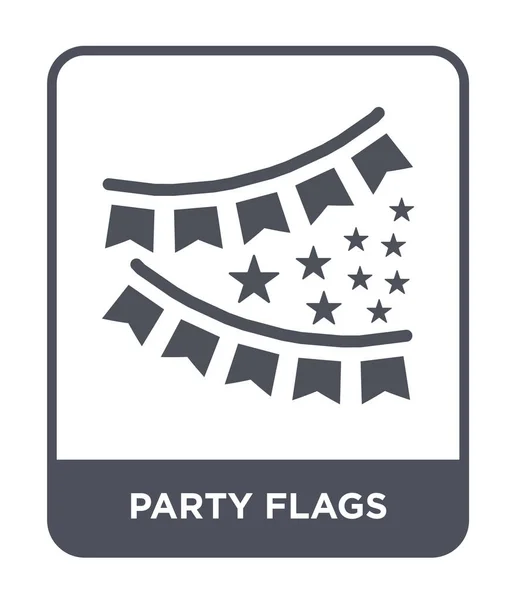 Banderas Fiesta Icono Estilo Diseño Moda Banderas Partido Icono Aislado — Archivo Imágenes Vectoriales